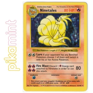Ninetales 12/102 Shadowless Edition 1999 Base Set Holo Rare WOTC Pokemon TCG - Picture 1 of 2