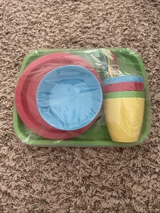 Mainstays 24-teiliges Kinder Geschirrset mehrfarbig spülmaschinenfest Löffel Gabel - Bild 1 von 3