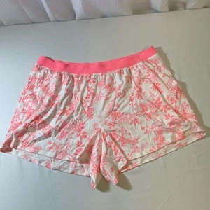 Cacique Schlafshorts 18/20 rosa Blumen Taschen zum Überziehen plus Baumwolle Lane Bryant - Bild 1 von 3