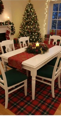 Large Farmhouse Style Dining Table with 2 Drawers Country Cream 180 x 90 x 77 cm - Image 1 of 4