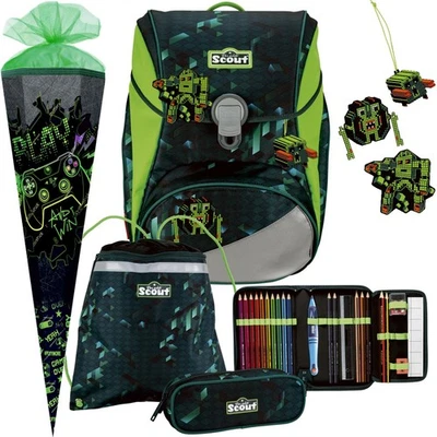 CUBES - Pixel - Scout Alpha ® Schulranzen-Set 5tlg. - Schultüte N Gratis dazu - Bild 1 von 4