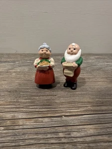 Papá Noel y la Sra. Claus Sello Navidad Feliz Miniaturas Conjunto de 2 Estatuillas 1989 - Imagen 1 de 10