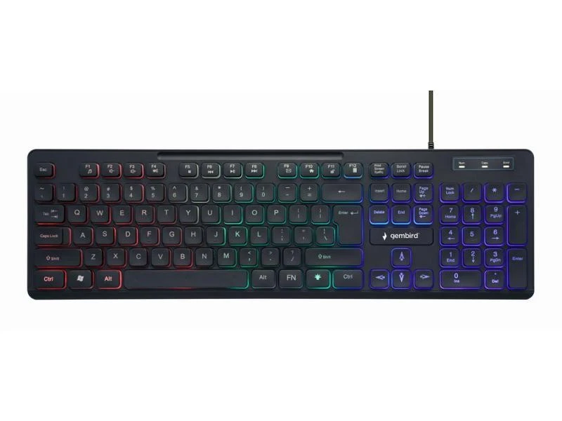 Gembird Rainbow Beleuchtete Multimedia-Tastatur Layout US KB-UML-02 - Immagine 1 di 1