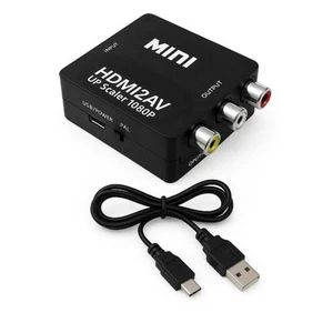 Adattatore Interfaccia da HDMI a AV Audio Video Composito 1080p Nero per PC TV - Photo 1/9