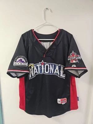 Ubaldo Jimenez #38 Colorado Rockies 2010 MLB All Star Game STITCHED Jersey  48 - Image 1 of 4