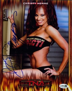 Christy Hemme TNA Wrestler foto lucida firmata 8x10 autenticata JSA - Foto 1 di 2