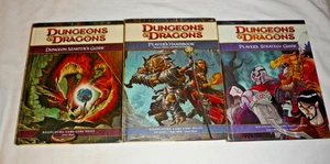 Dungeons & Dragons Lot 3 Books Dungeon Master's Guide Players Handbook Strategy - Foto 1 di 6
