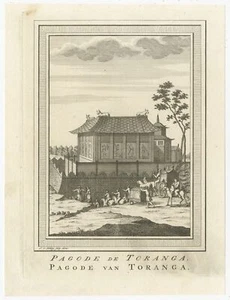 Impresión antigua de la pagoda de Toranga por Van Schley (1758) - Imagen 1 de 1
