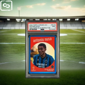 2022-23 TOPPS CHROME UEFA 1959 ANTONIO NUSA 59-35 BLUE REFRACTOR PSA 9 /150 - Picture 1 of 3