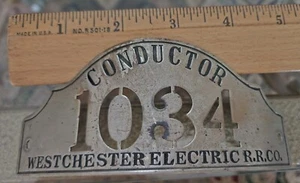 Westchester Electric Railroad TARS TROLLEY Conductors Badge Bronx New York City - Picture 1 of 3
