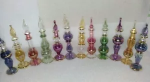 Lot of 50 Mouth Blown Egyptian Glass Perfumes bottles 4.5'' To 5" High - Picture 1 of 1
