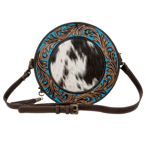 Myra Bag Ladies Night-Gaze Hand Tooled Round Leather Bag S-8142 - Picture 1 of 3