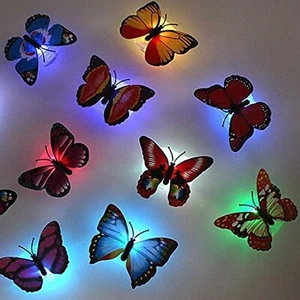 12Pcs LED Butterfly Decorations Night Light Wall Butterflies Lights 3D Sticker - Picture 1 of 9