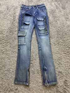 Denim & Rivets Jeans Boy 8 Skinny Ankle Zipped Grudge Hip Hop Skater Cargo Pants - Picture 1 of 10