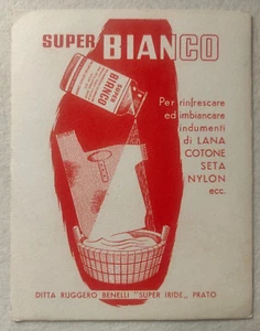VINTAGE WERBEKARTE 50ER JAHRE SUPERWEISS RASEN SAUGPAPIER - Bild 1 von 6