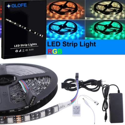 5M 16.4ft RGB Waterproof LED Flexible Strip Light Remote Control Room Party 12V - Image 1 of 4
