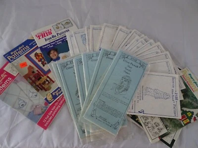  Hot Iron Transfer Packages Vtg. '80s '90s Pretty Punch & Embroidery Lot 30 - Image 1 of 4