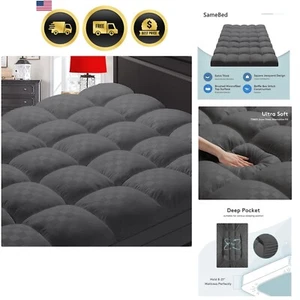Extra Thick Cooling Mattress Protector for Queen Beds - Ideal for Back Pain - Picture 1 of 9