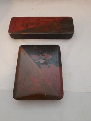 X2 Antique chinese lacquered boxes. C1920 - Image 1 of 4