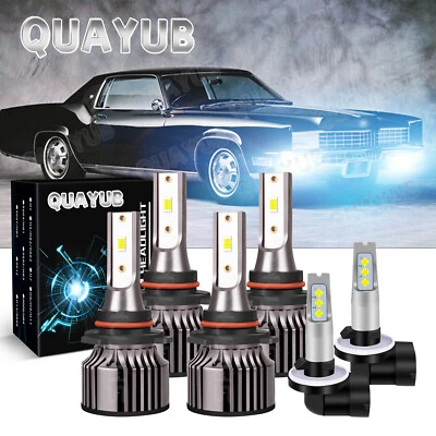 For Cadillac Eldorado 1992-2002 LED Headlight Hi-Low Beam + Fog Lights Bulbs V25 - Image 1 of 4