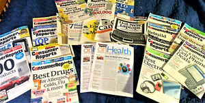 Consumer Reports 20 Issues 2007-2009 + 2 CR On Health Newsletters