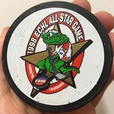 Vintage 1998 ECHL All Star Game Louisiana Ice Gators Hockey Puck Lafayette