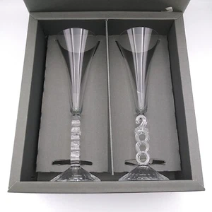 Cristal d'Arques Juego de 2 Flautas Champagne Vintage 2000 Millennium Lead Crystal - Imagen 1 de 6