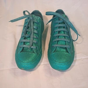 Converse green all over glitter low top Chuck Taylors mens 6 womens 8 - Picture 1 of 6