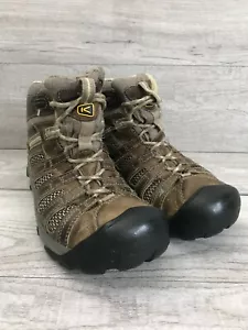 Botas de senderismo Keen 9 Mid para mujer con cordones ventiladas de cuero marrón - Imagen 1 de 11