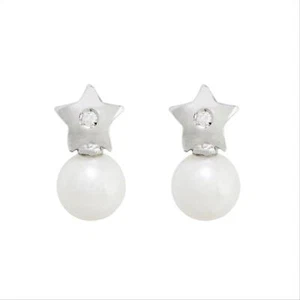 Kokichi Bear Pearl Earrings - PC23 Woman Women Pearl - Picture 1 of 4