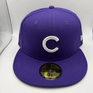 New Era 59Fifty Chicago Cubs Spring Collection Rare Purple Fitted Hat Size 7 3/8 - Picture 1 of 5