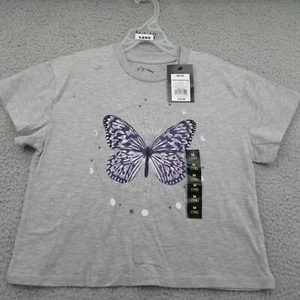 Art Class Girls Short Sleeve T-Shirt Purple Butterfly, Gray M(7/8) MSRP: $10 - Picture 1 of 8