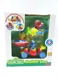 Vintage Fisher Price Sesamstraße Switch'Ems Fahrzeuge Elmo Krümelmonster großer Vogel - Bild 1 von 5