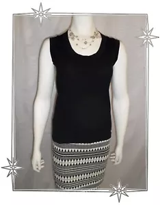 C - Pull Débardeur Maille Tricotée Fine Noir Madeleine Taille 42/44 - Imagen 1 de 6