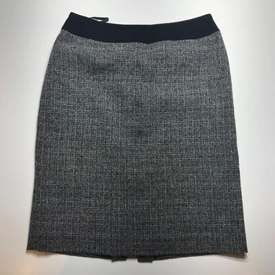 女式铅笔裙黑白编织全衬里 22 英寸场合尺寸 4 — 第 1/4 张图片