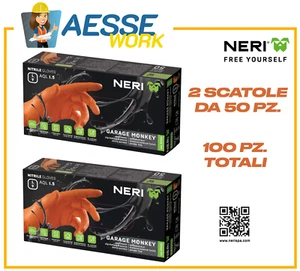 100 Guanti In Nitrile Garage Monkey / Ex Grease Monkey | 2 Scatole da 50 Pz. - Foto 1 di 6