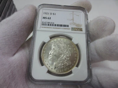 1921-D Morgan Dollar NGC MS62 (014) - Image 1 of 2