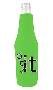 Coolie de botellas de cerveza F*ck It, abridor de botellas plegable de neopreno opcional - Imagen 1 de 21