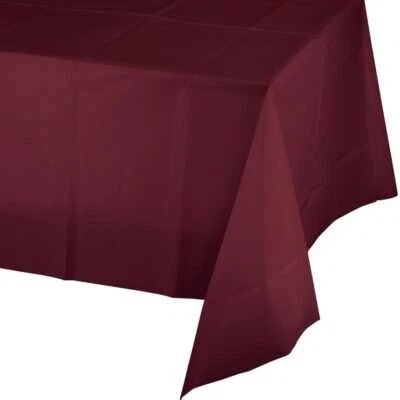Burgundy Tablecover 54x108 Plastic - Image 1 of 2