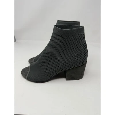 Botines Eileen Fisher para mujer Margate gris punta abierta tacón bloque tejido 8 Foto 1 de 4