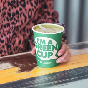 1000 12oz Takeaway "I'm A Green Cup" Hot Cup (Single Wall) BioPak BioCup - Imagen 1 de 3