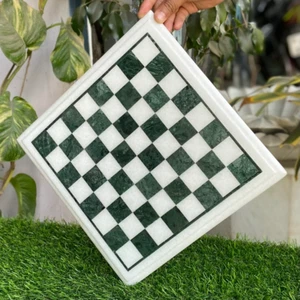 12 Zoll x 12 Zoll Marmor Schachbrett Inlay Schach Indoor Spiel Mosaik Stein Wohnkultur Kunst - Bild 1 von 3