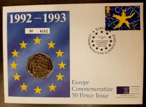 GREAT BRITAIN • 1992-3 • 50p Dual Date 1992/1993 EEC Presidency Coin Cover - Picture 1 of 3