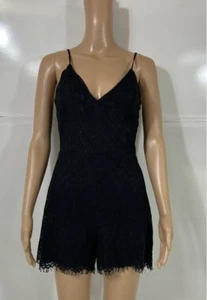 NUEVO Mameluco Express Negro Encaje Sin Mangas Cuello en V Espalda Abierta Tirantes Talla S Nuevo con Etiquetas $80 - Imagen 1 de 3