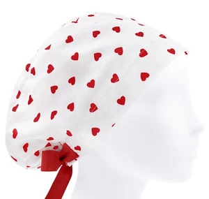 Scrub caps, scrub hats heart, nurse surgical cap, valentines scrub hat - Picture 1 of 3