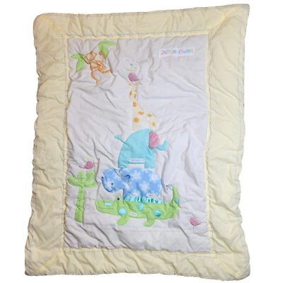 Babies R Us Baby Manta Edredón Jungle Chums Amarillo con Elefante Hipopótamo Cocodrilo Foto 1 de 4