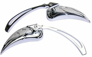 MotorToGo Mini Chrome Tear Drop Rear View Mirrors for Honda Shadow Ruckus Rebel - Picture 1 of 4