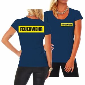 Damen T-Shirt Feuerwehr Motiv für Frauen Mädchen Größe XS - XXL