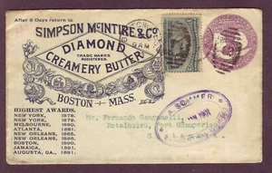 US to GUATEMALA via NEW ORLEANS, LA 1893 COLUMBIAN AD Cover - GREAT DEST & MARKS - Picture 1 of 2