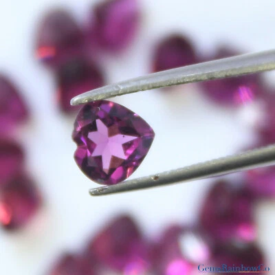 Corazón Natural Granate Rosa Rodolita/Almandina Facetado 4 mm a 10 mm Calidad AAA Foto 1 de 4